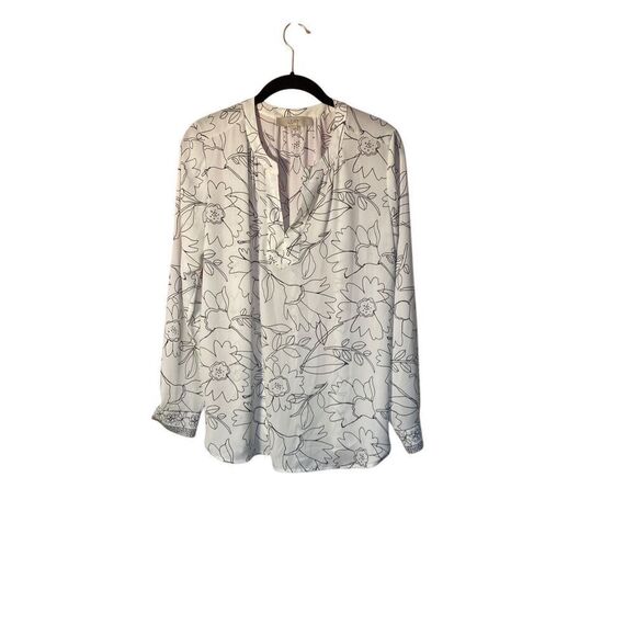 Loft Women’s Lightweight Peasant Long Sleeve Floral Blouse Size Small - Picture 1 of 5